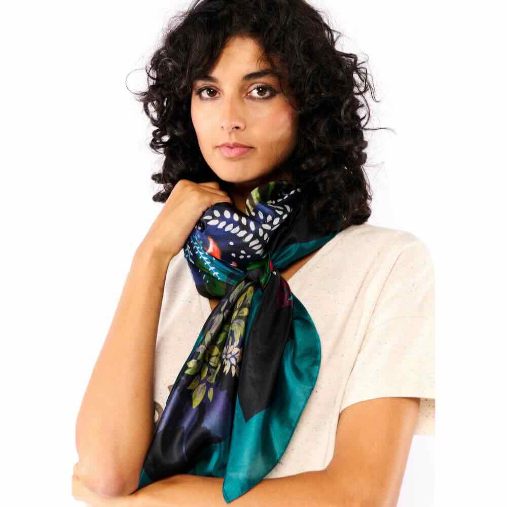 Wild paris sjaal Winter jungle blue big