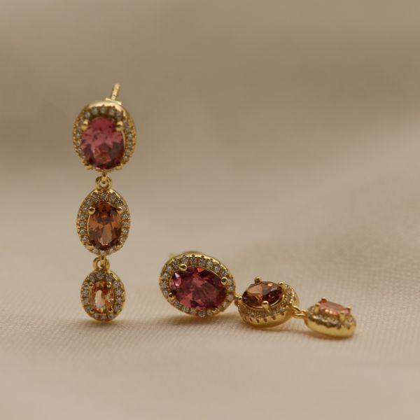 karma oorbellen symbols xl rosa wine red