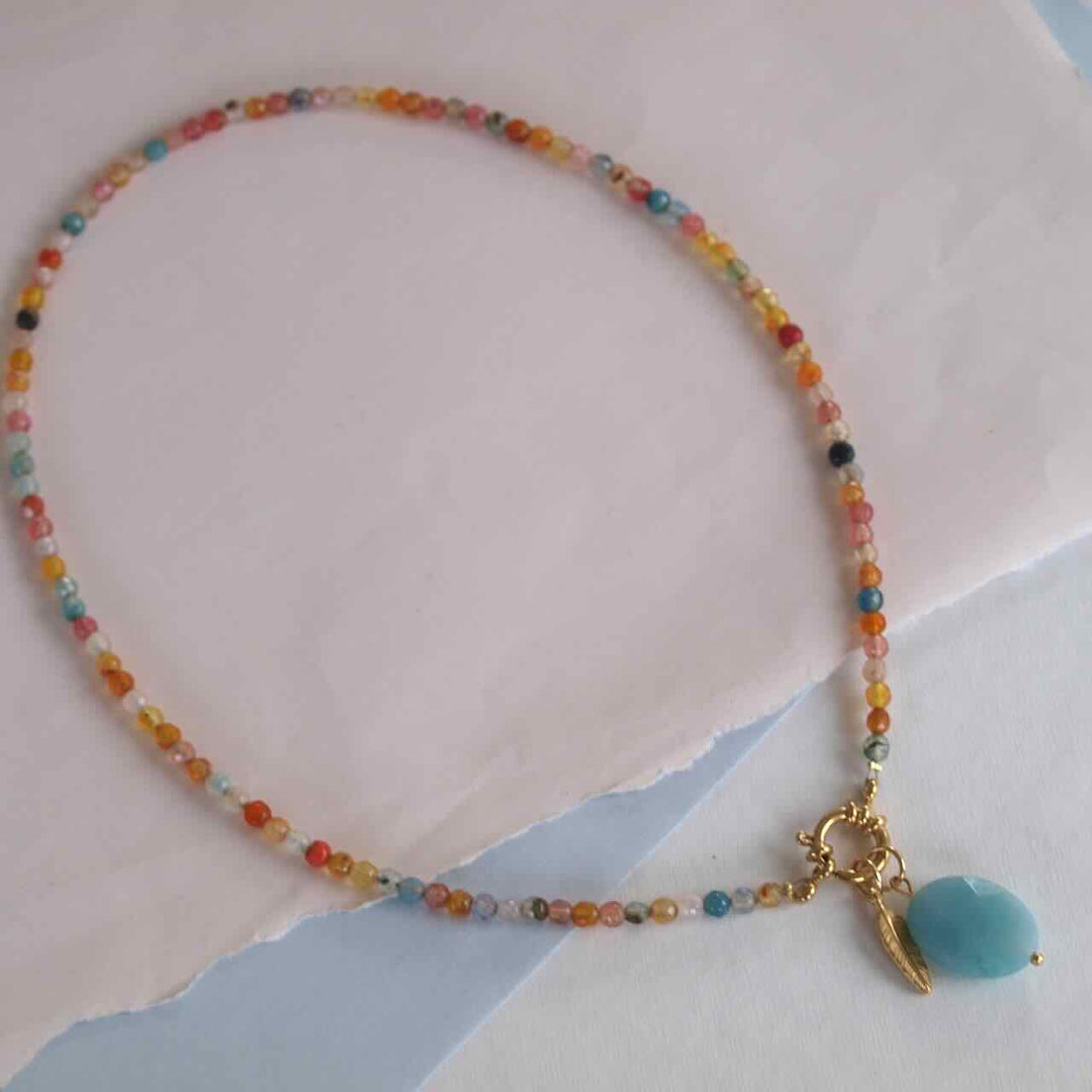widaro ketting yellow mix agate