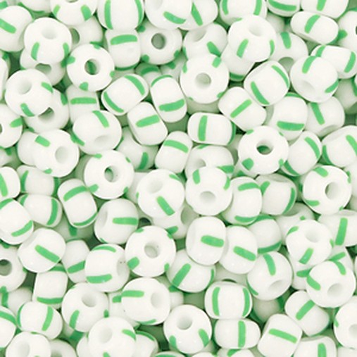 rocailles 6/0 green white