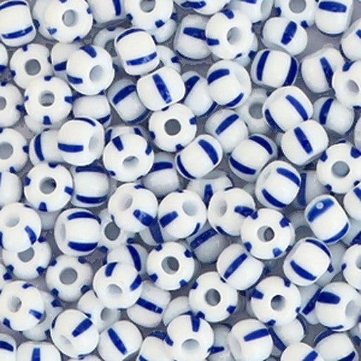 rocailles 6/0 4mm blue white