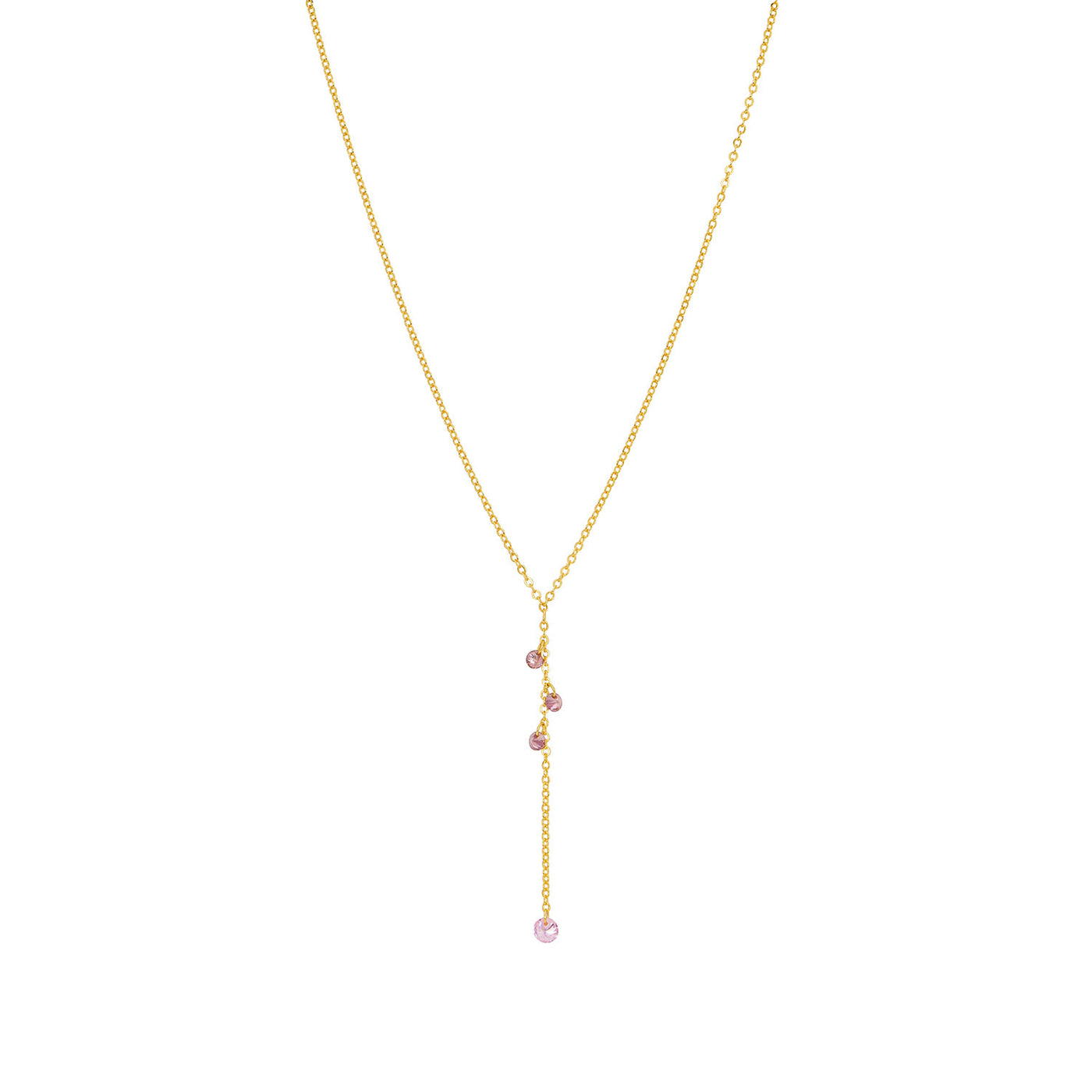 une a une halflange ketting rhodolite