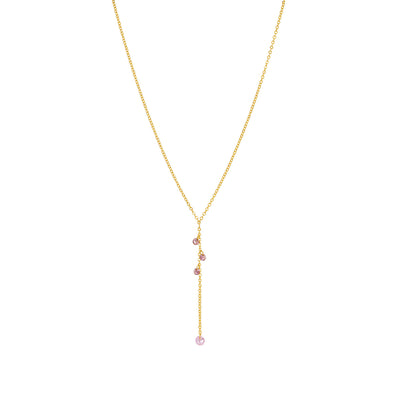 une a une halflange ketting rhodolite