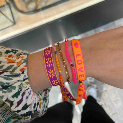 widaro lint armbandjes neon (kies je tekst)