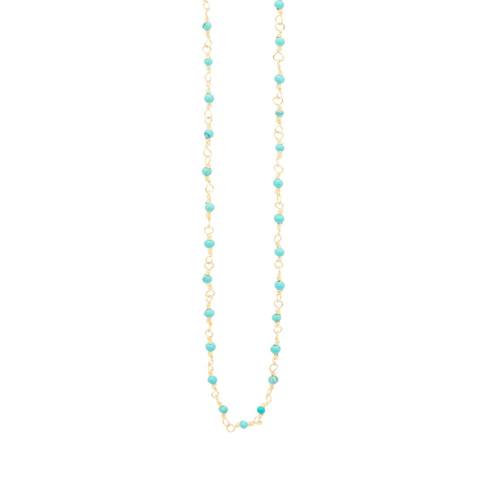 une a une ketting inde turquoise