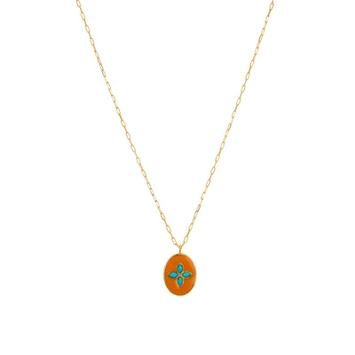 une a une ketting pop orange