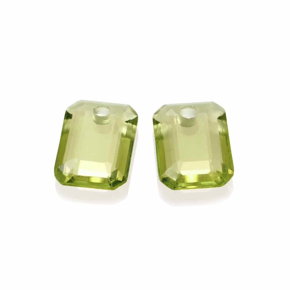 sparkling jewels hangers emerald cut lemon quartz
