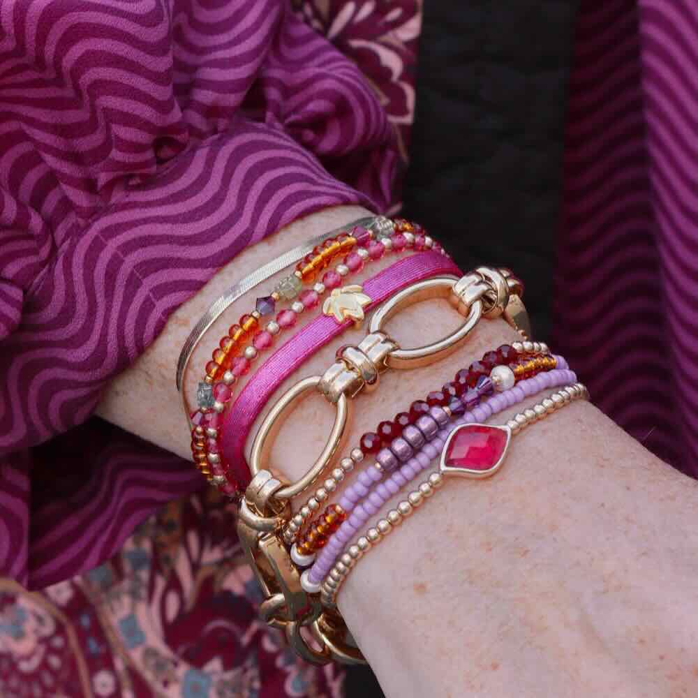 sparkling jewels armband blossom fuchsia quartz