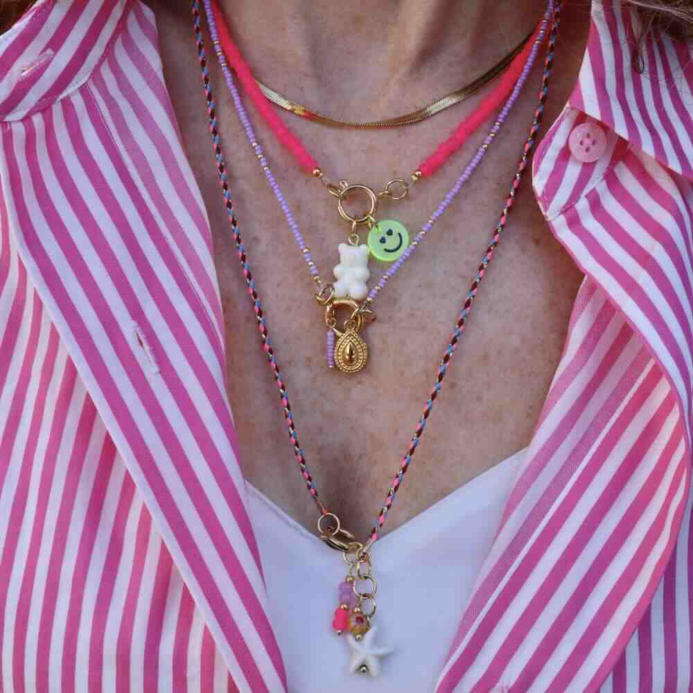 widaro halflange ketting lila