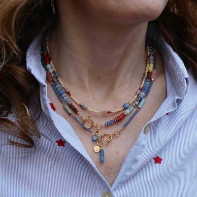 widaro ketting blue little stones