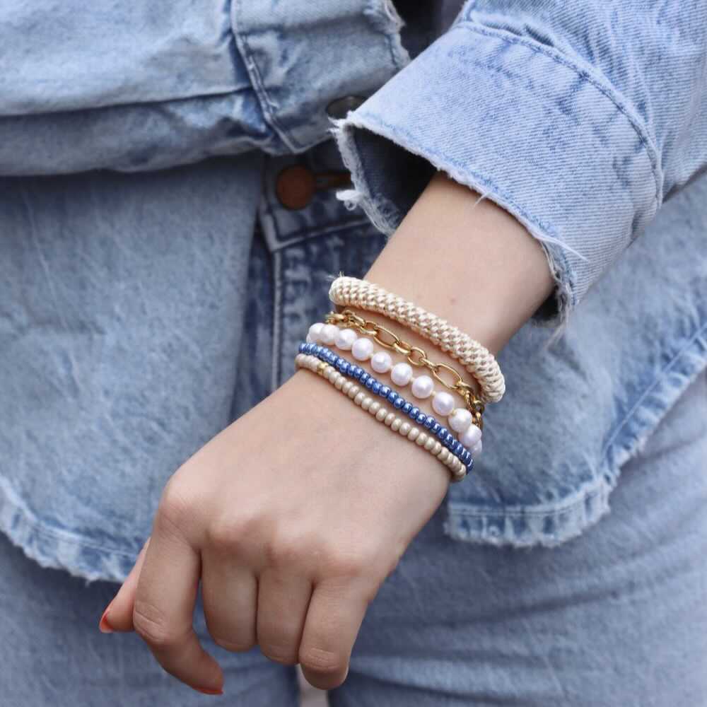 widaro armband blue/ grey beads