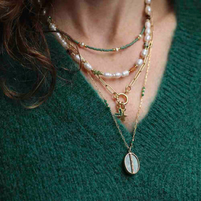 widaro ketting 5 pearl green