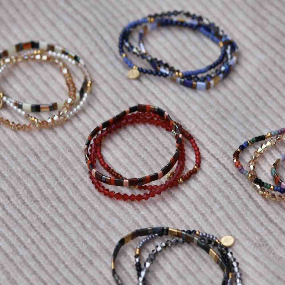 widaro armbandset red tones