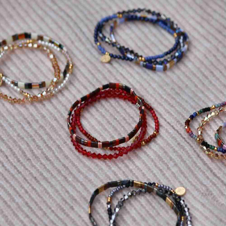 widaro armbandset red tones