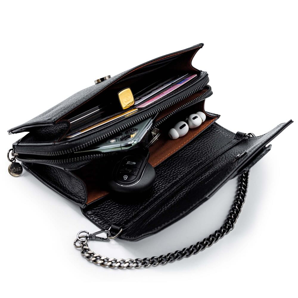 mosz telefoontas kris bag grain black gun metal