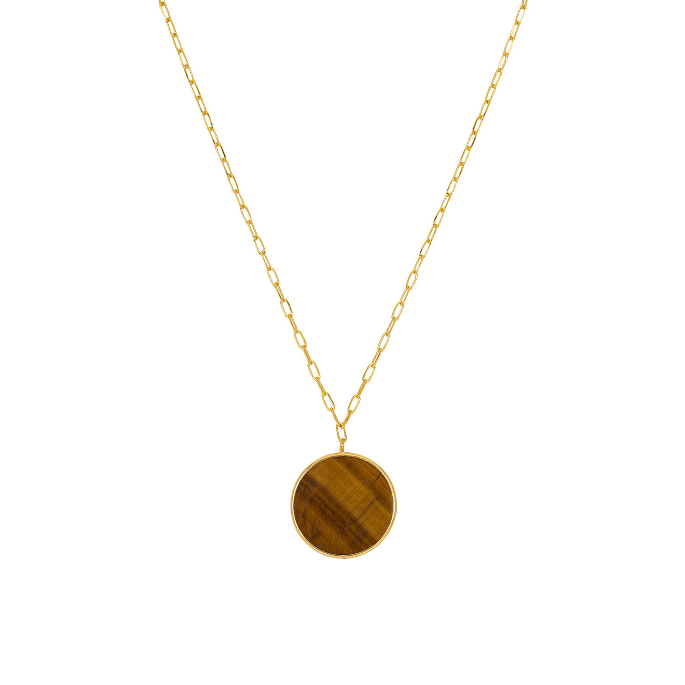 une a une lange ketting leela tiger eye