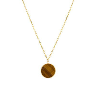 une a une lange ketting leela tiger eye