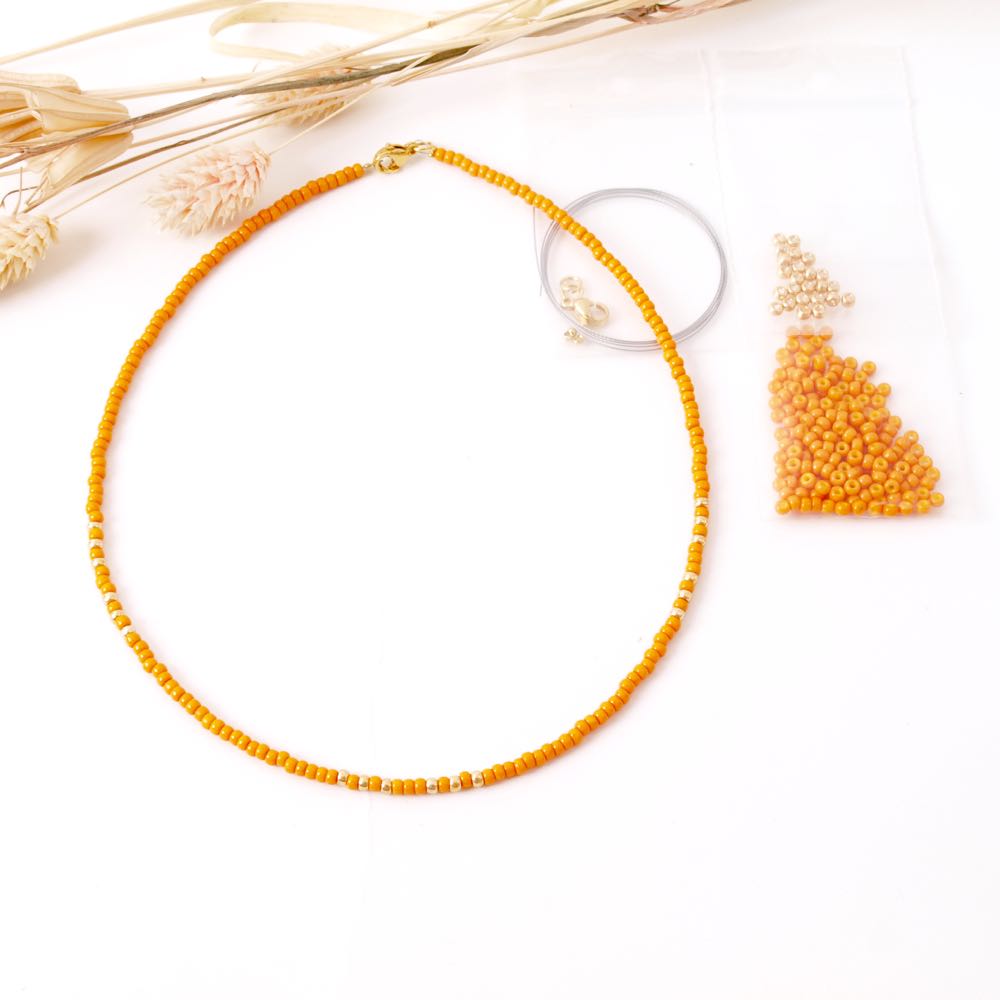 diy pakket ketting maken oranje gold