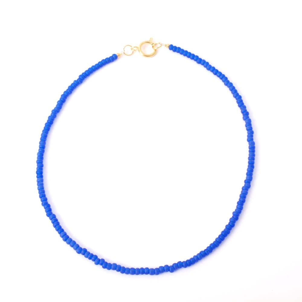 widaro ketting cobalt beads (goud/zilver)