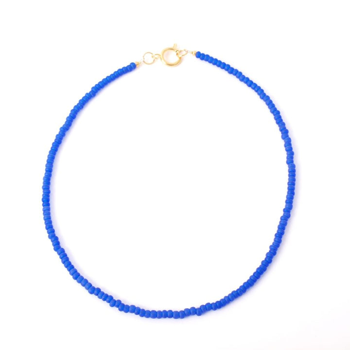 widaro ketting cobalt beads (goud/zilver)