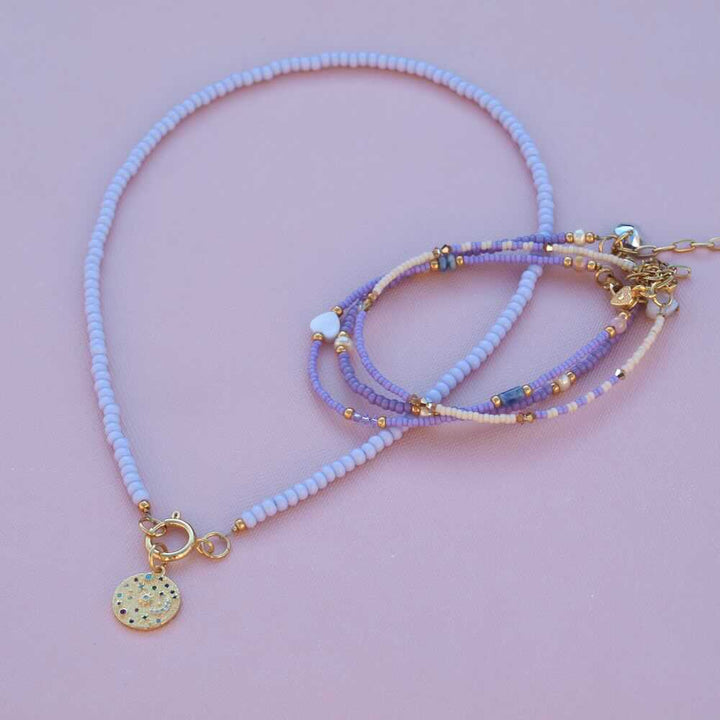 widaro ketting lila beads