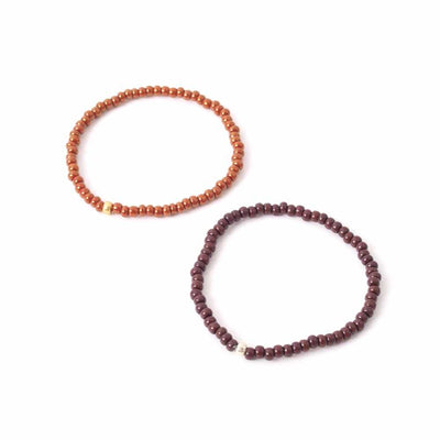 widaro armband brown shiny/ darkbrown beads