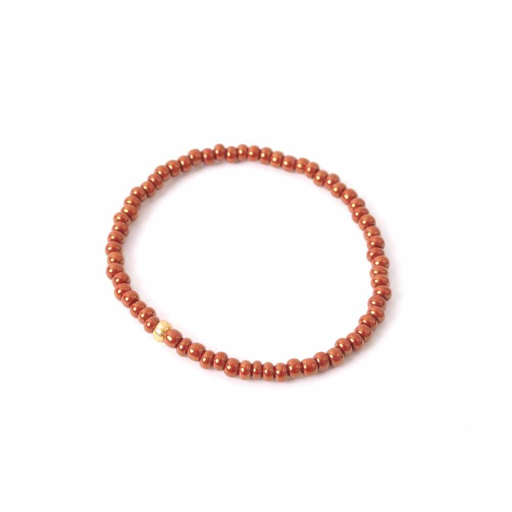 widaro armband brown shiny/ darkbrown beads