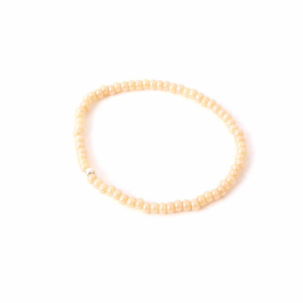widaro armband cognac/ cream beads