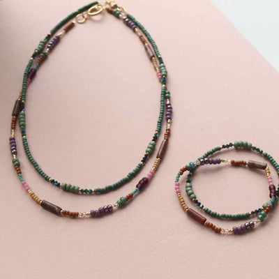 widaro ketting green purple tones