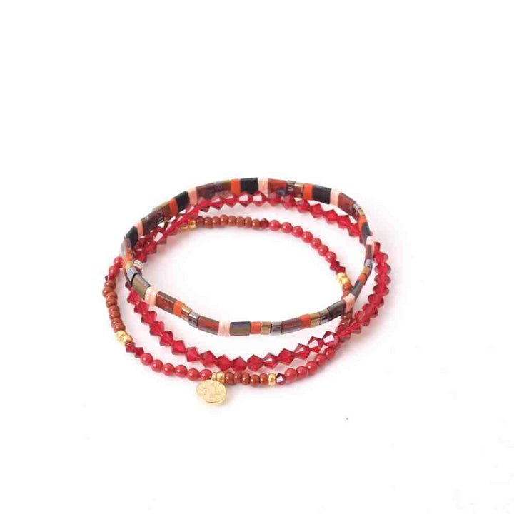 widaro armbandset red tones