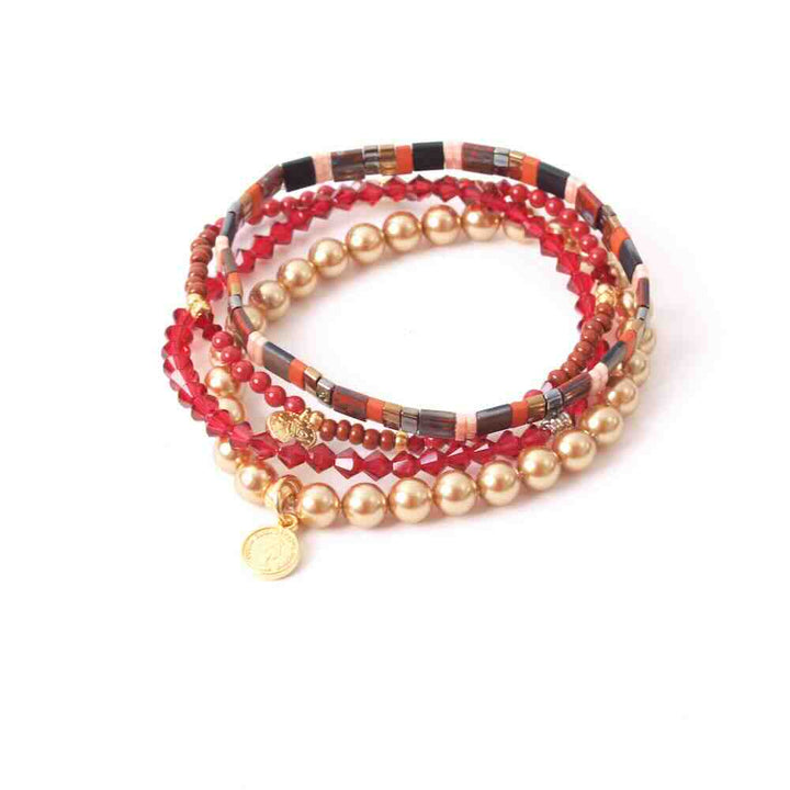 widaro armbandset red tones