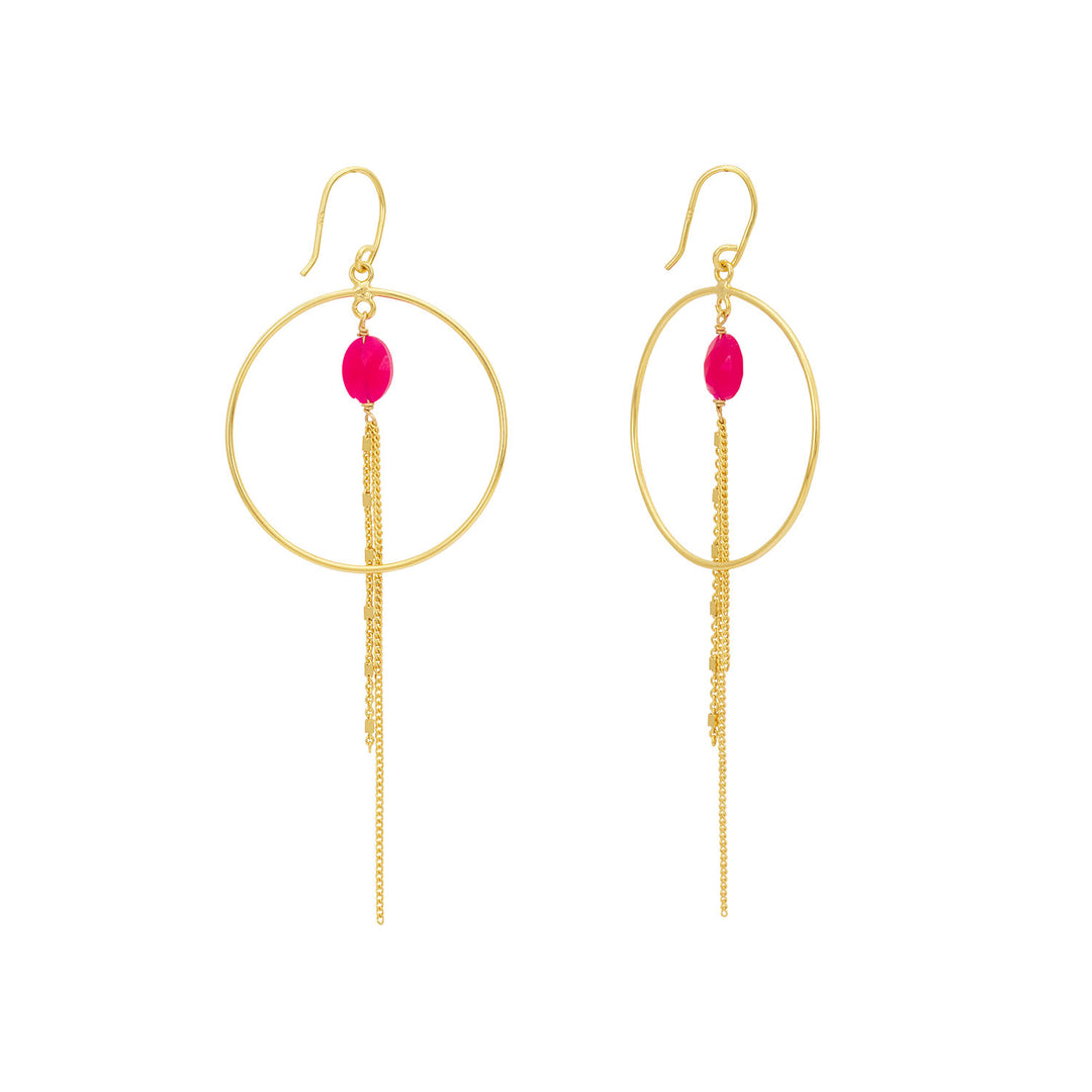 une a une creolen cube fuchsia