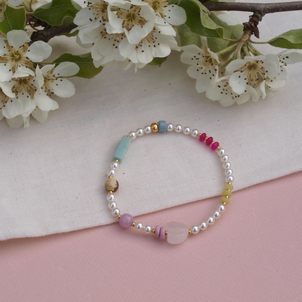 widaro armband beads pastel love