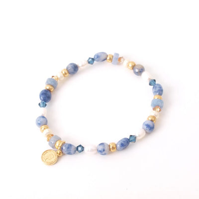 widaro armband/armbandset naturel blue