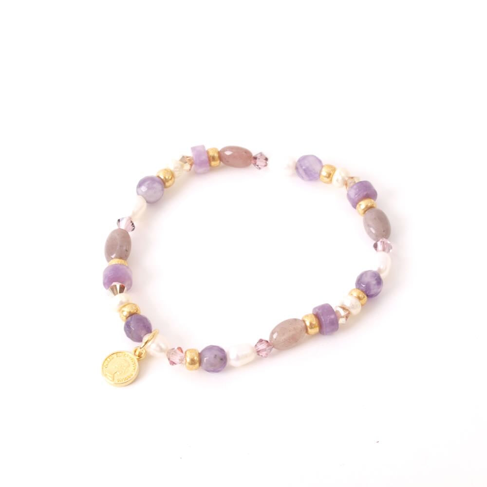 widaro armband/armbandsetje naturel purple