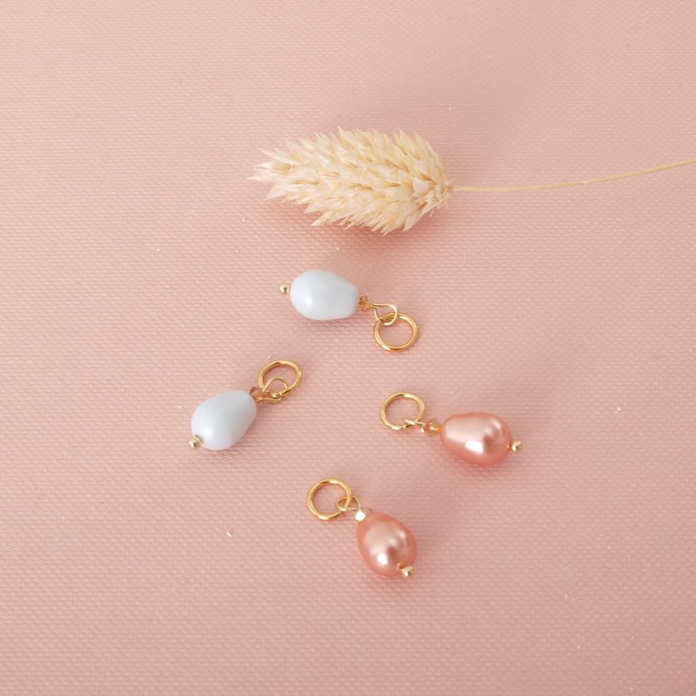 widaro bedel barok peach/blue pearl drop