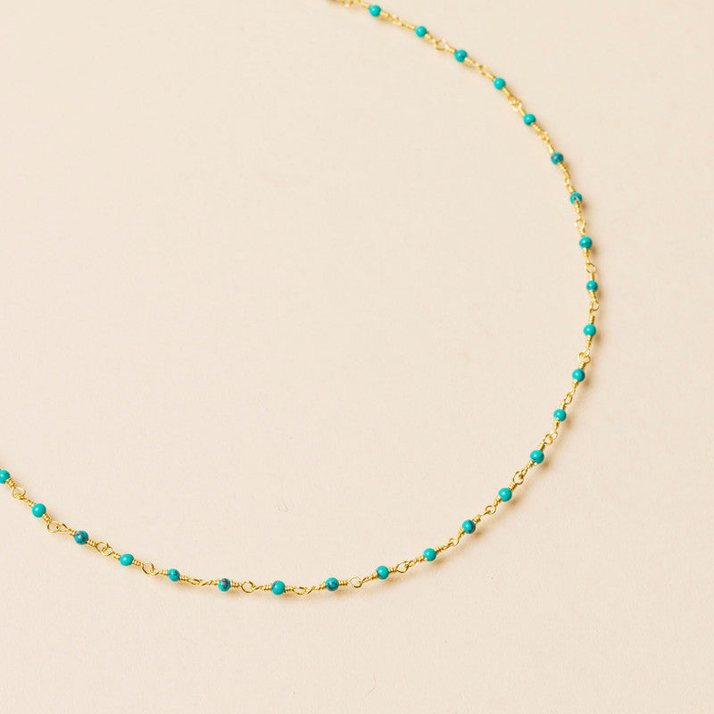 une a une ketting inde turquoise