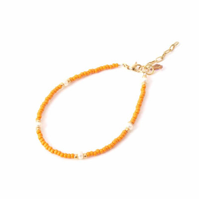 widaro enkelbandje orange barok pearls