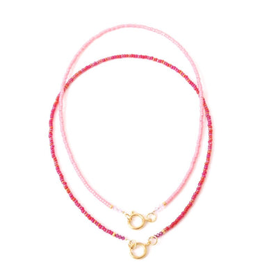widaro ketting light pink/fuchsia small beads