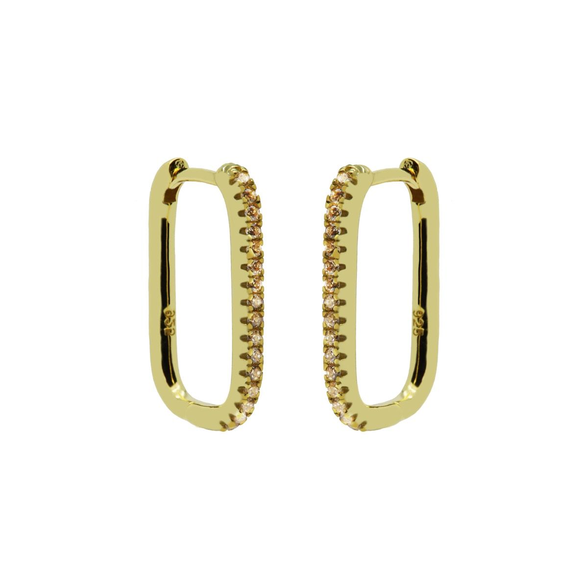 karma hinged hoops square 20mm champagne