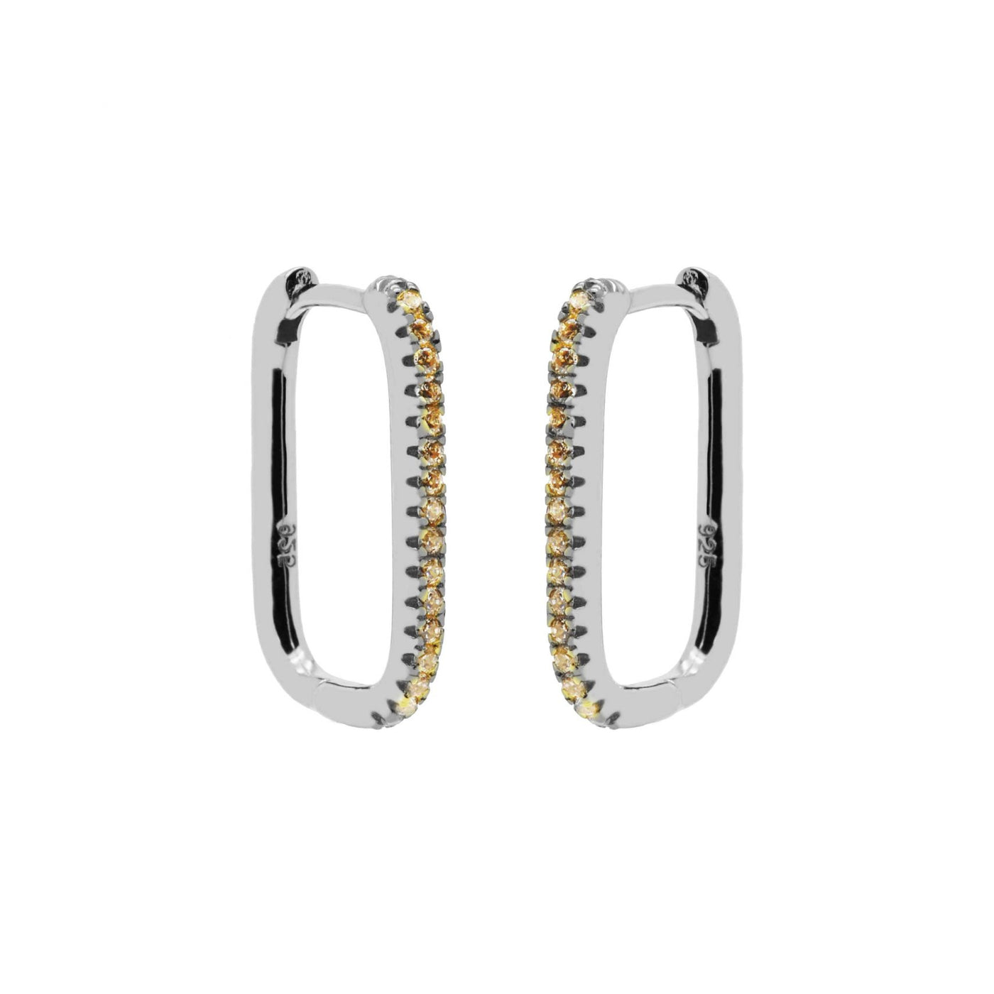 karma hinged hoops square 20mm champagne