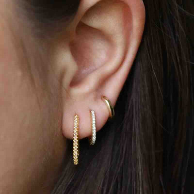 karma hinged hoops square 20mm champagne