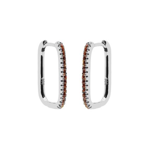 karma hinged hoops round square 20mm papaya