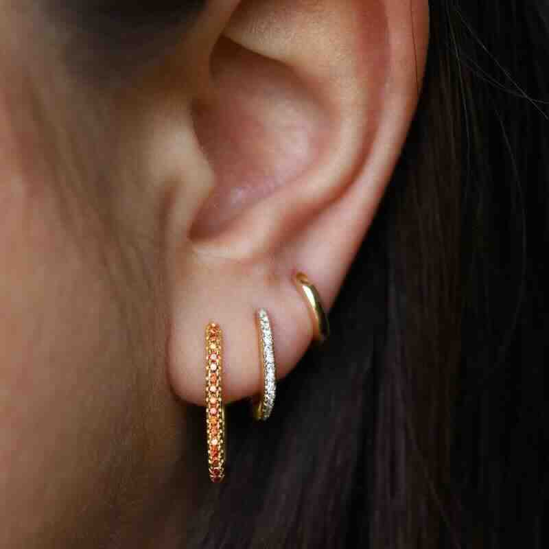 karma hinged hoops round square 20mm papaya