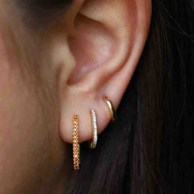 karma hinged hoops round square 20mm papaya