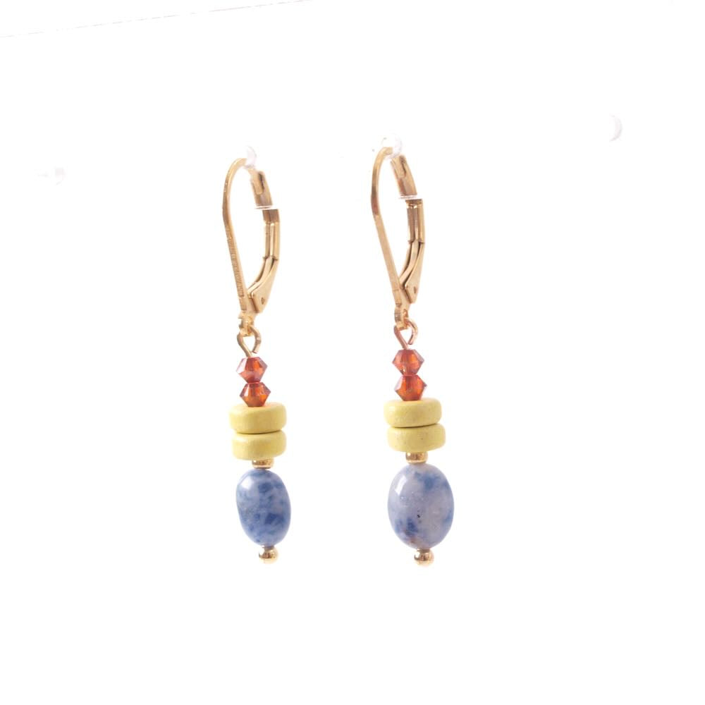 widaro oorbellen blue little stones