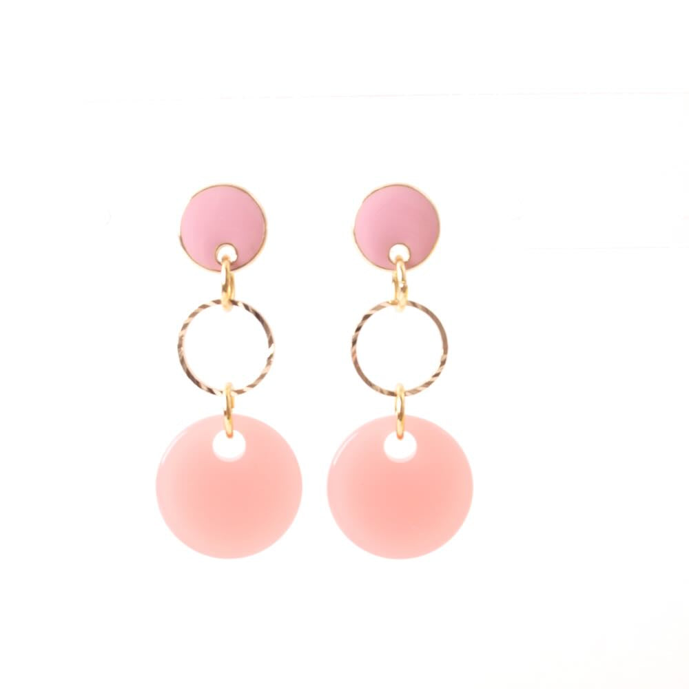 widaro oorbellen round pink