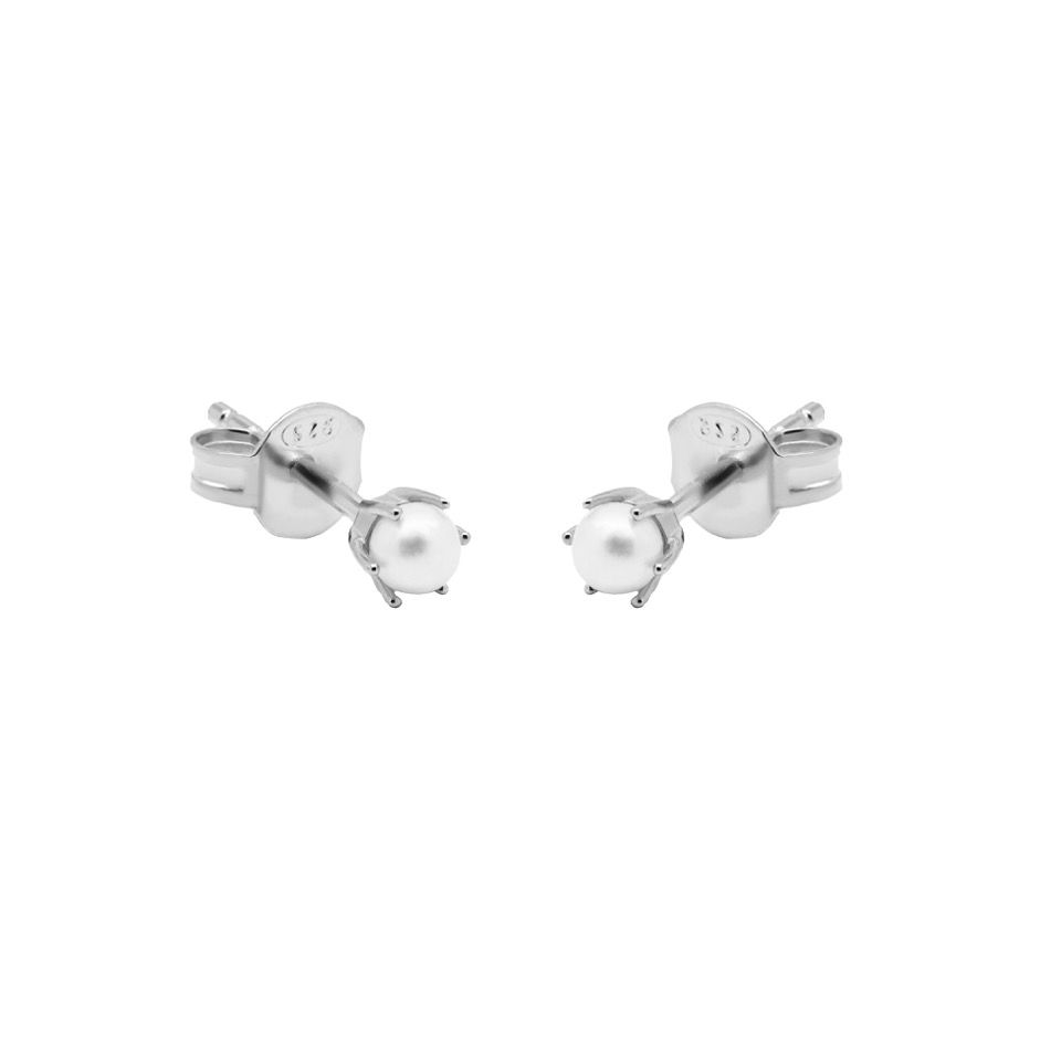 karma oorstekers symbols single pearl silver