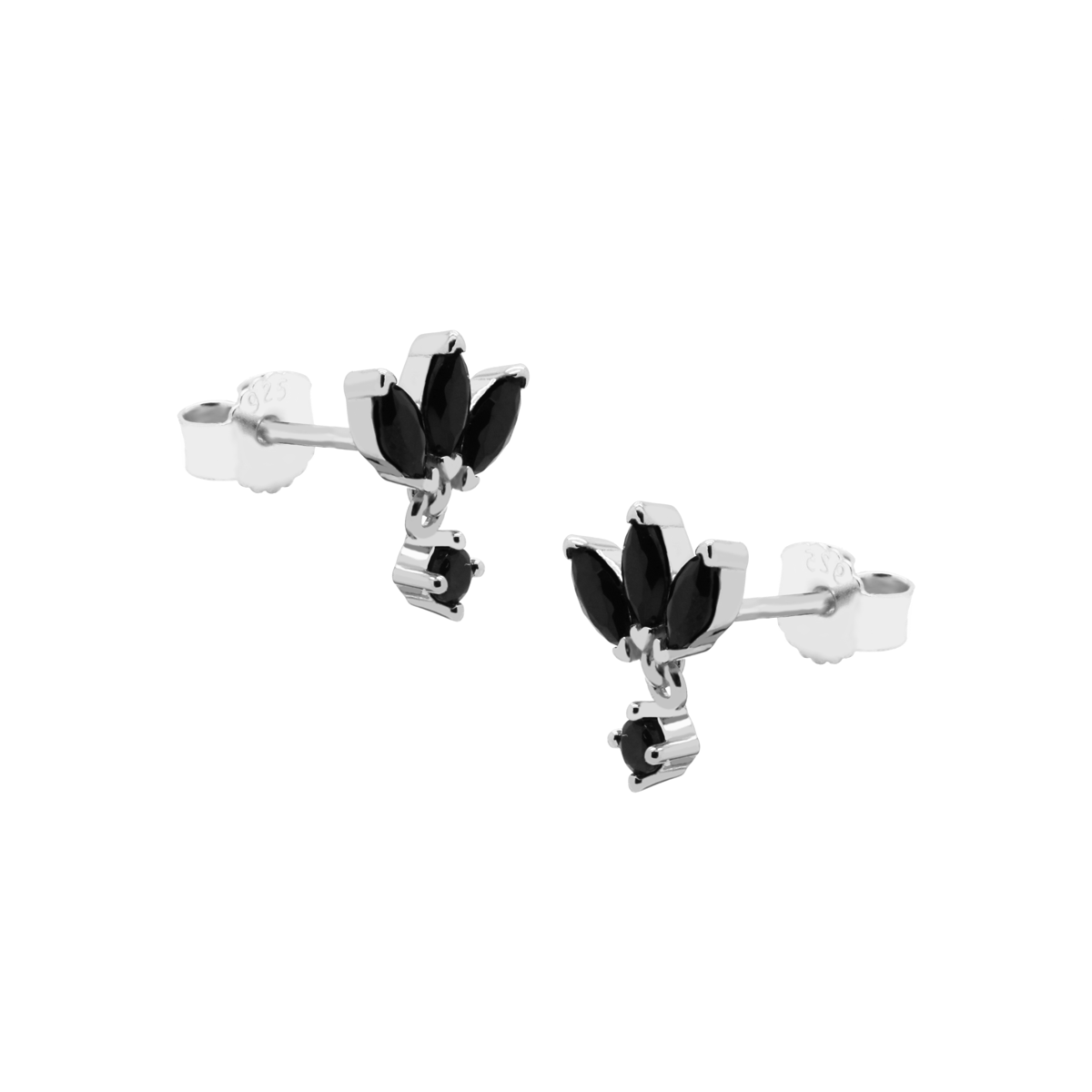 karma oorstekers symbols triple flower black silver