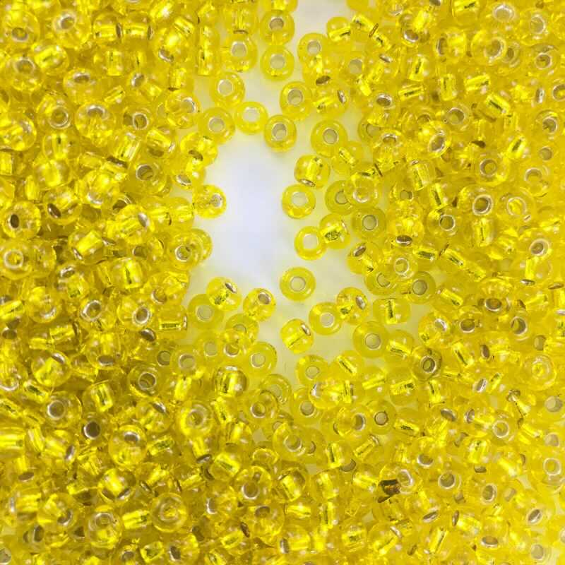 rocailles 6/0 silverlined yellow